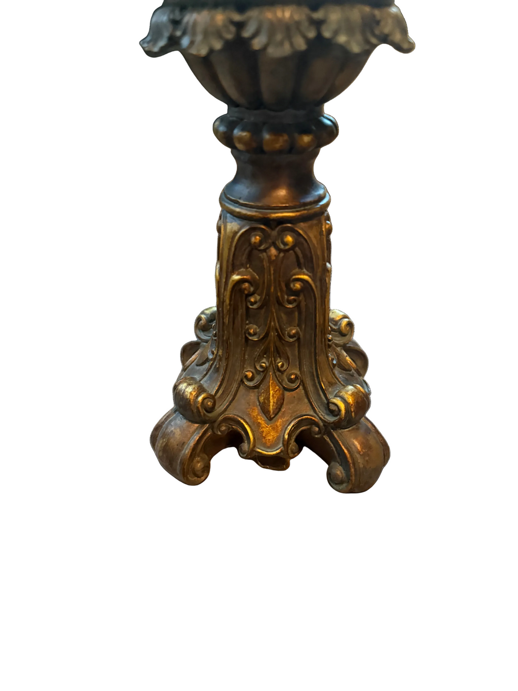Baroque-Style Crackle Glass Decorative Goblet & Finial Set