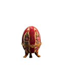 Vintage Fabergé-Style Porcelain Egg Trinket Box | Hand-Painted Floral Collectible