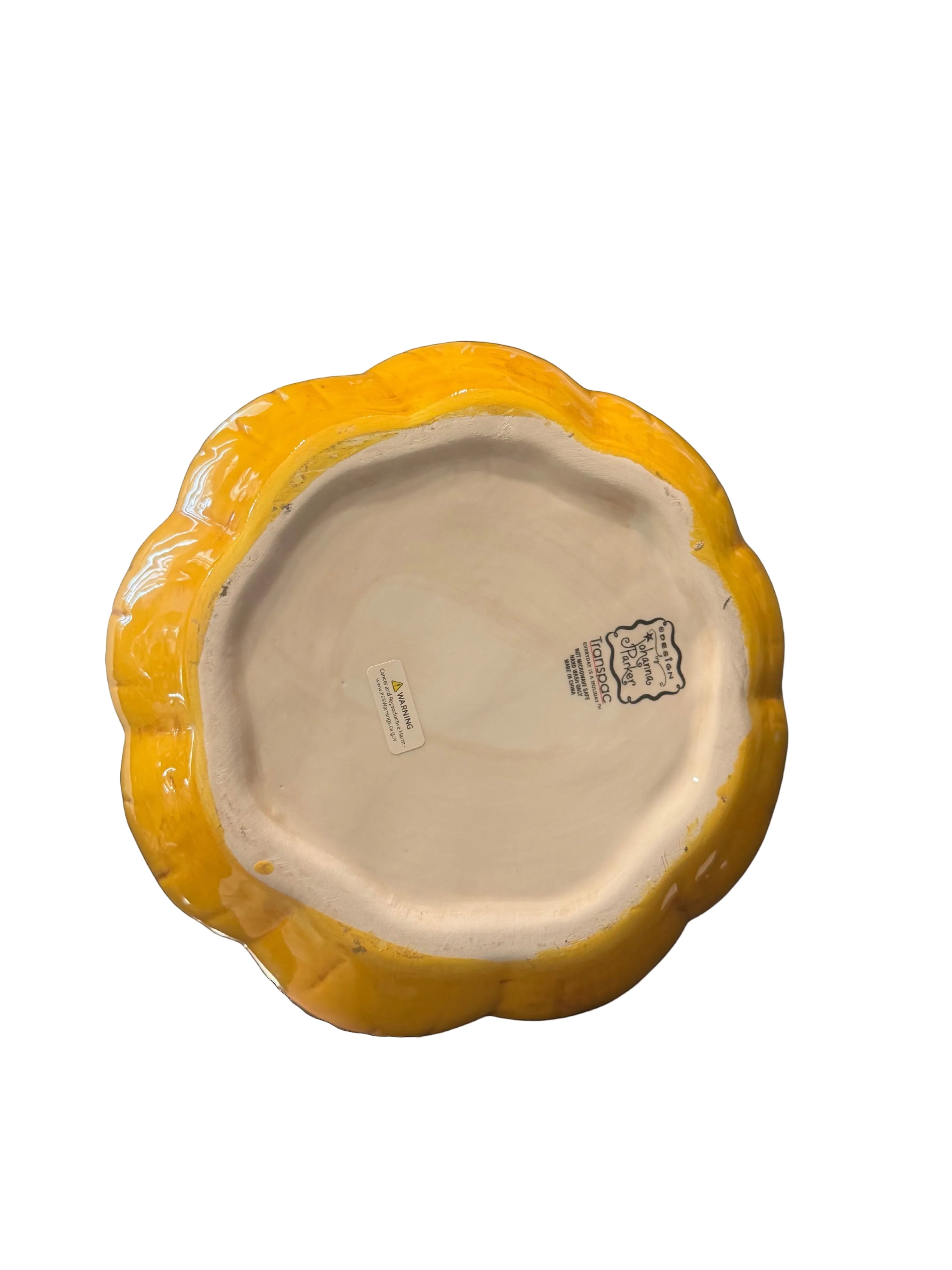 Johanna Parker Halloween Ceramic Black Cat Pumpkin Candy Bowl – Orange Black Retro