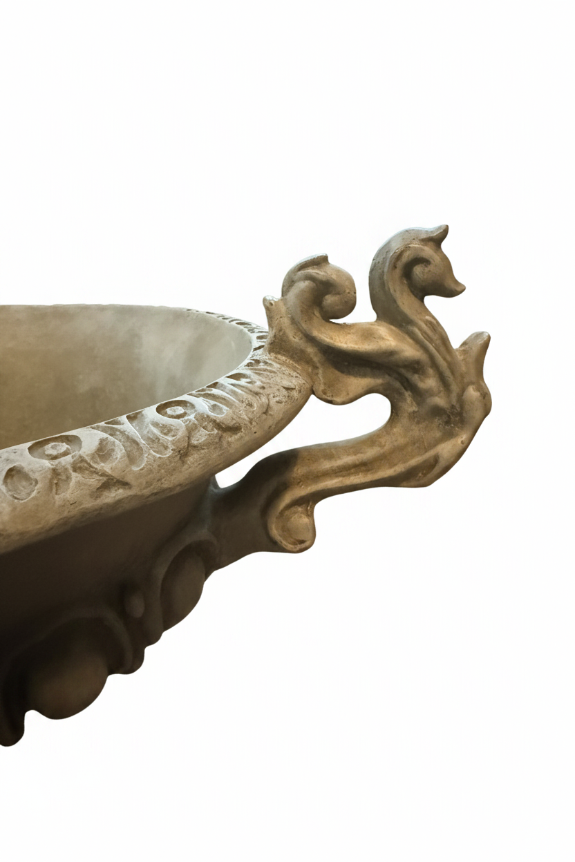 Bowl handle detail white background