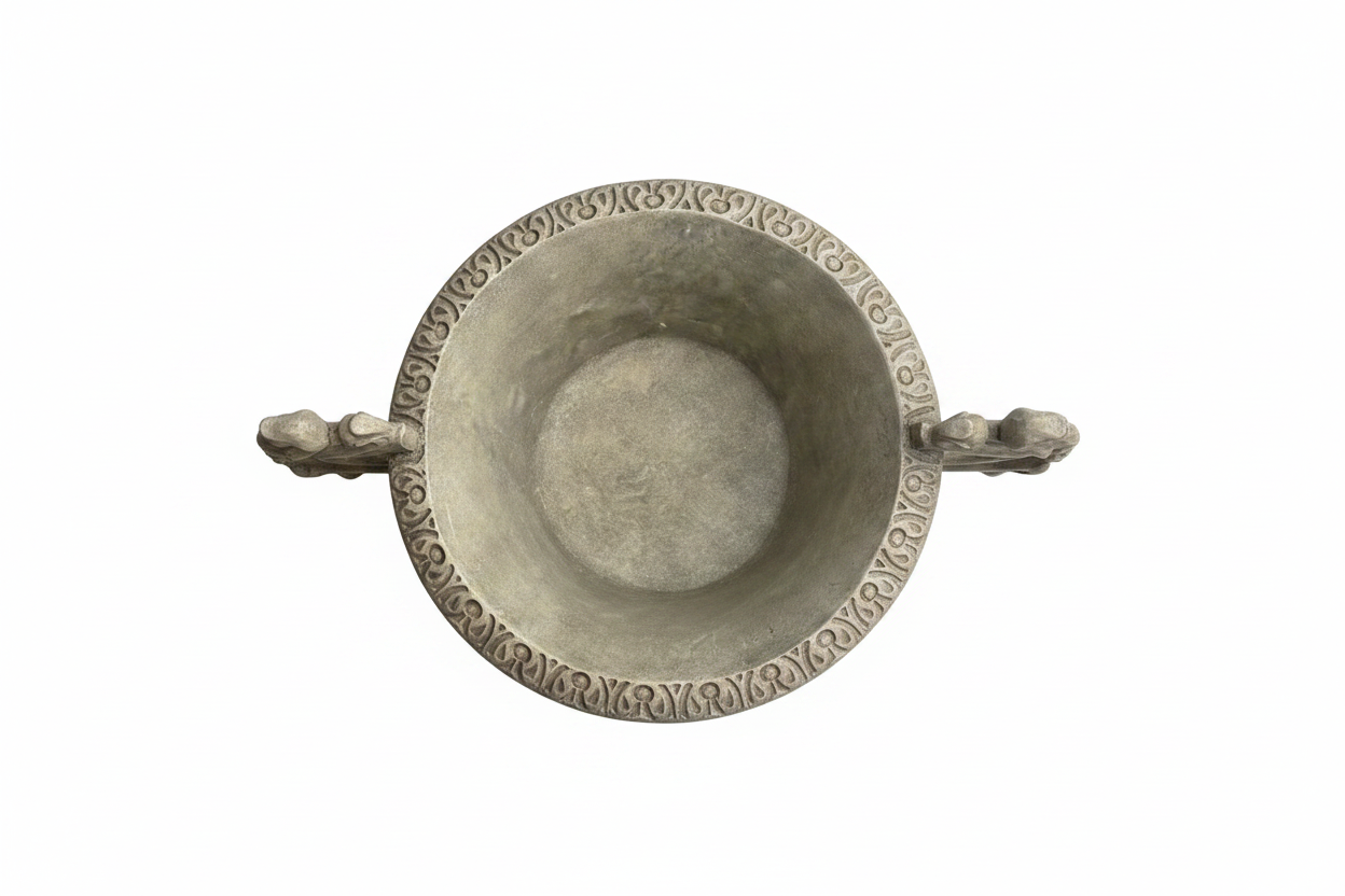 Bowl overhead white background