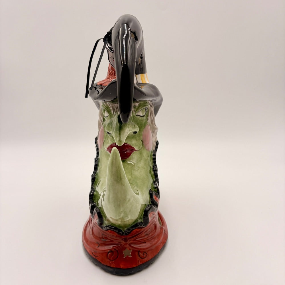 Blue Sky Halloween Crescent Moon Witch Ceramic Tea Light Holder